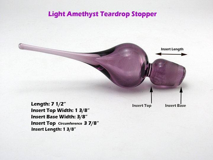 Amethyst Glass Stopper Teardrop Bubble 7.5" Long - Image 2