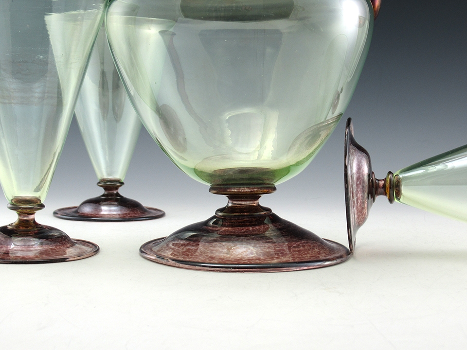 Antique Venetian Blown Glass Beverage Set of Five - Image 2