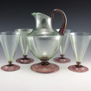 Antique Venetian Blown Glass Beverage Set of Five