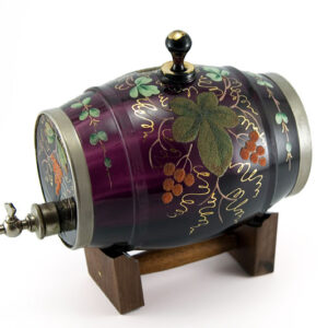 Antique Spirit Barrel in Hand Decorated Amethyst Glass