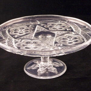 Antique Cake Plate Rayed Flower Pattern by Indiana