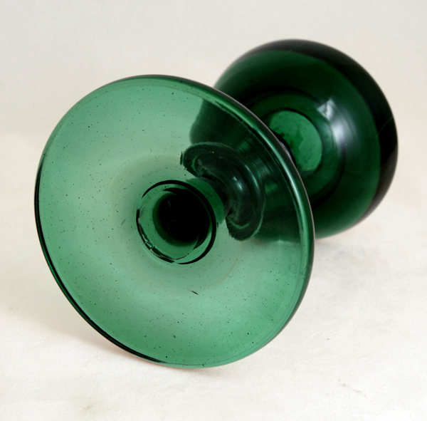 Antique Glass Candle Holder with Cushion Knop Stem - Image 4