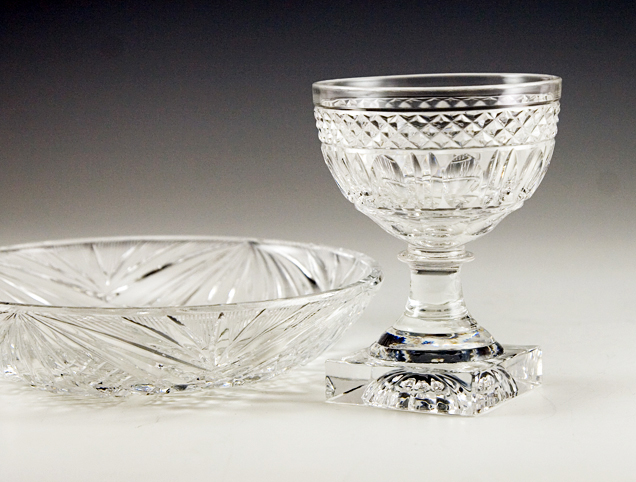 Antique Cut Crystal Goblets With Lemon Squeezer Base - Image 2
