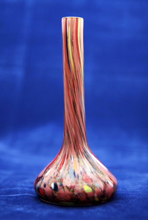 Antique End-of-Day Glass Hand-Blown Murrina Stick Vase