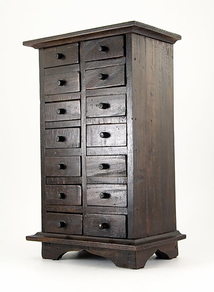 Primitive Hand-Made Herb or Trinket Drawer Cabinet - Image 2