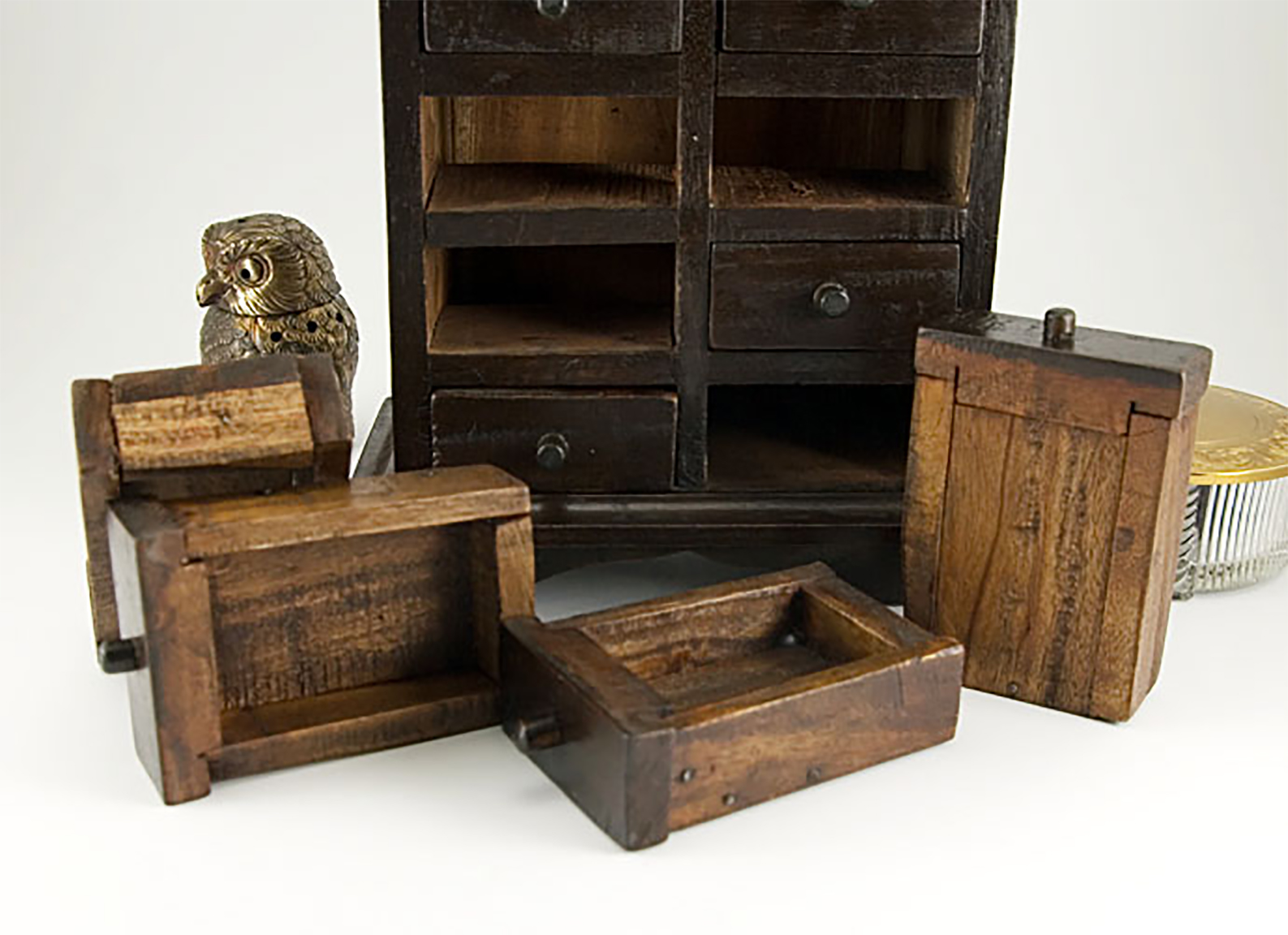 Primitive Hand-Made Herb or Trinket Drawer Cabinet - Image 3