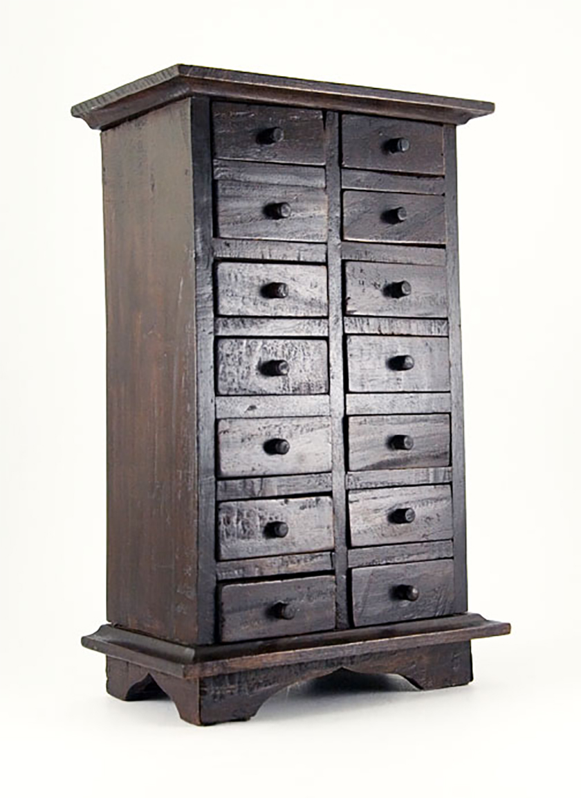 Primitive Hand-Made Herb or Trinket Drawer Cabinet