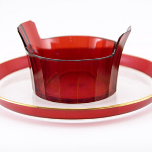Antique Ruby Glassware Tray and Bowl