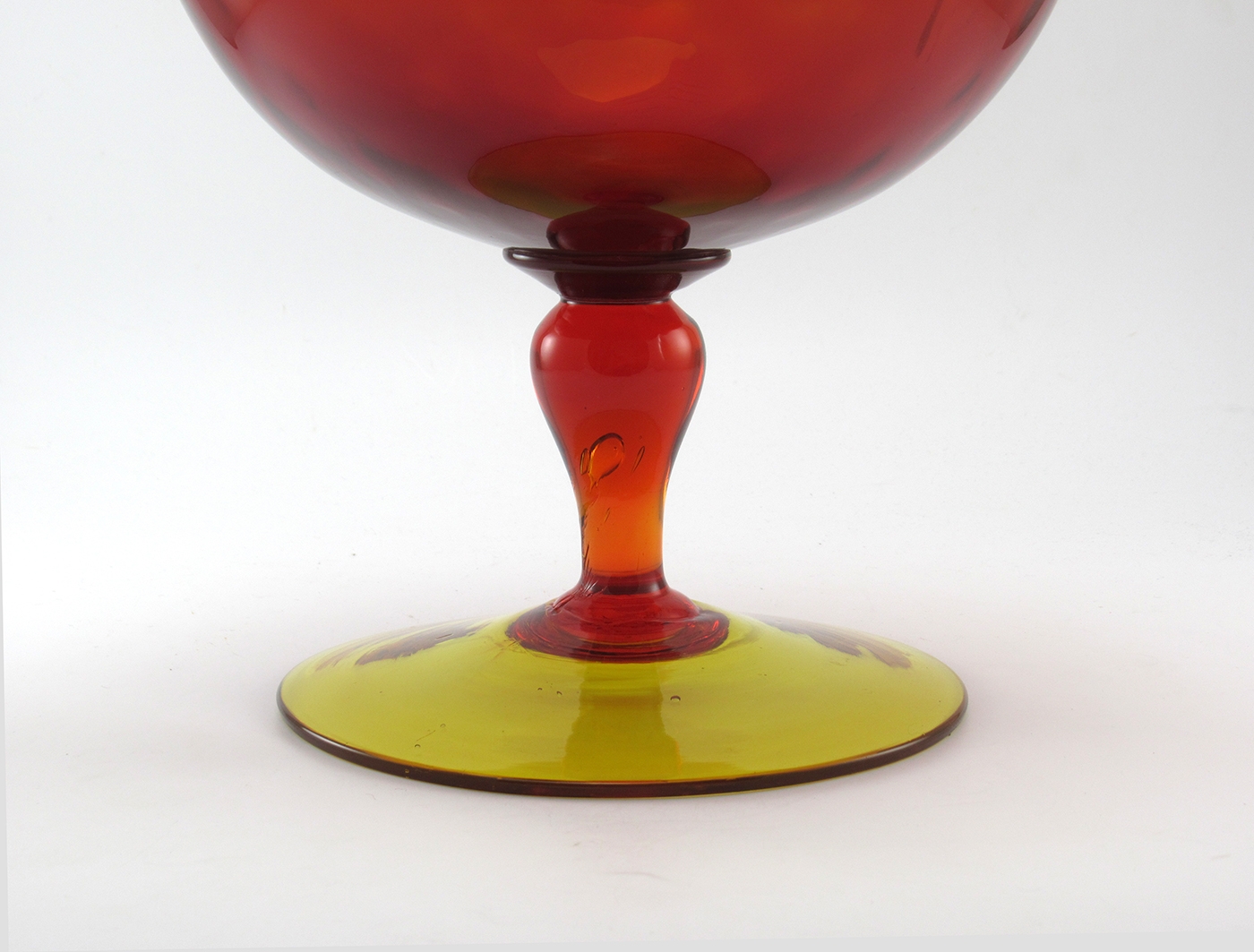 Huge Mod Art Glass Mid-Century Balloon Vase Ruby Optic - Image 3