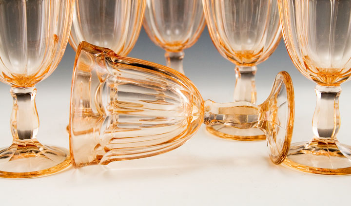 Arlington Pink Glass Wine Goblets by Viking Set of 6 - Image 2
