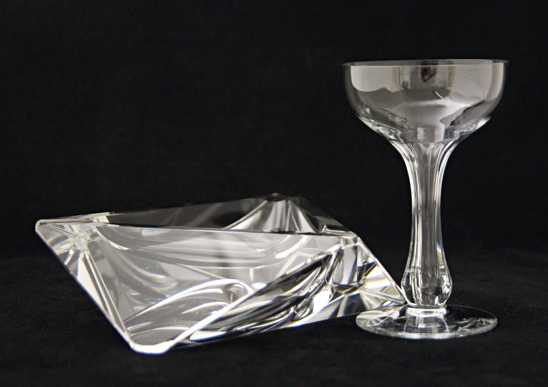 Art Deco Crystal Hollow Stem Champagne Cocktail Set - Image 2