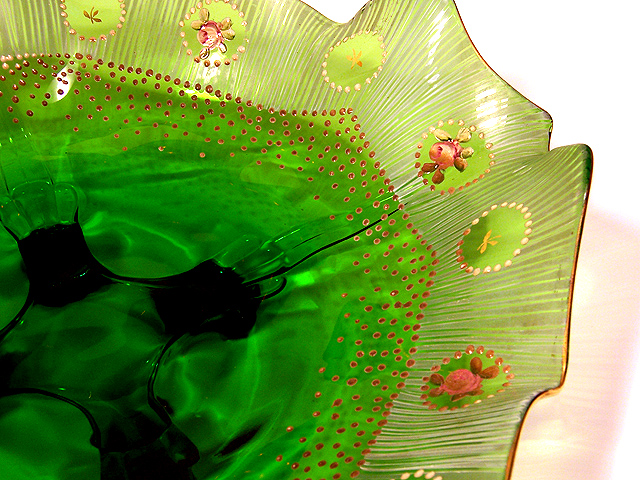 Art Deco Glass Console Set in Charleton Rose by Cambridge - Image 5