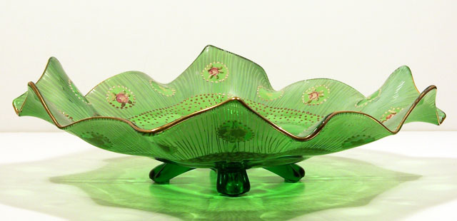Art Deco Glass Console Set in Charleton Rose by Cambridge - Image 3