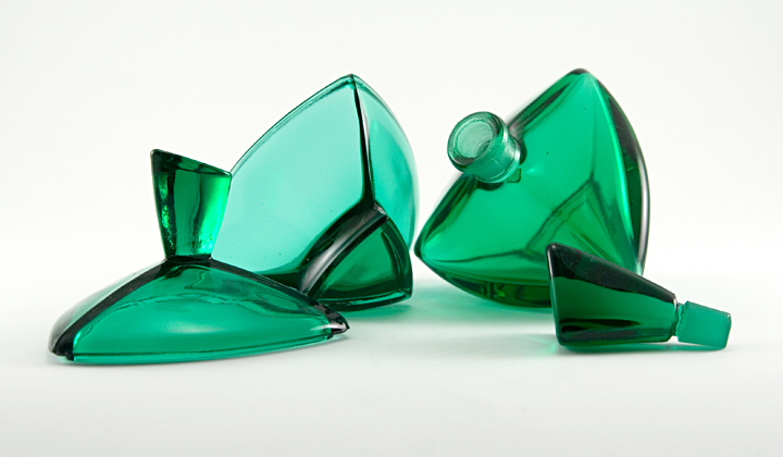 Art Deco Glass Perfume Bottle and Powder Jar - Image 2