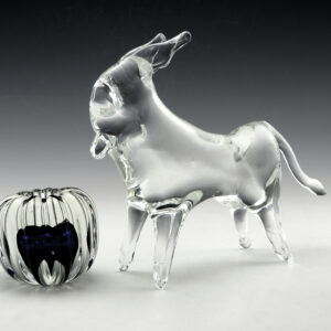 Mid-Century Decor Figurine Crystal Donkey by Pilgrim Art Glass