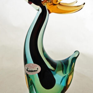 Venetian Hand Blown Elk with Sommerso Glass