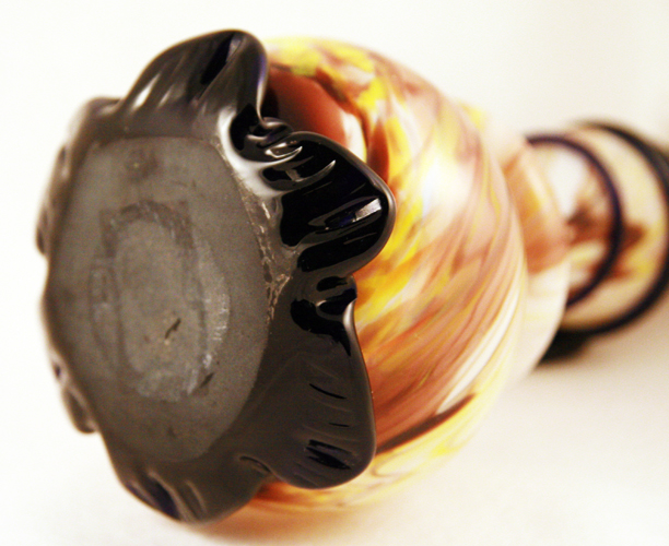 Art Nouveau Blown Glass Chalcedony Snake Vase - Image 2