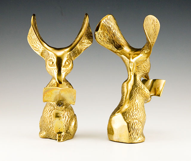 Barn Mouse Bookends in Solid Vintage Brass - Image 2
