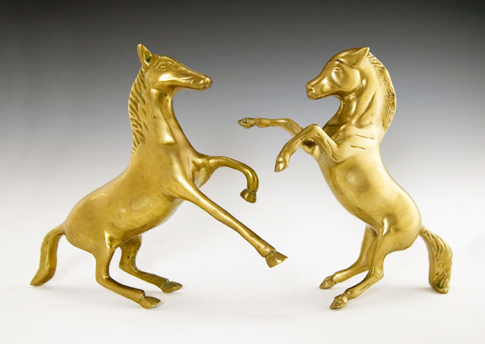 Beautiful Large Frolicking Horse Figurine Pair