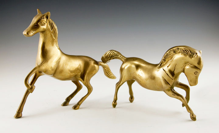 Beautiful Large Frolicking Horse Figurine Pair - Image 3