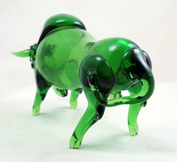 Angry Charging Bull Figurine by Murano Art Glass - Image 2