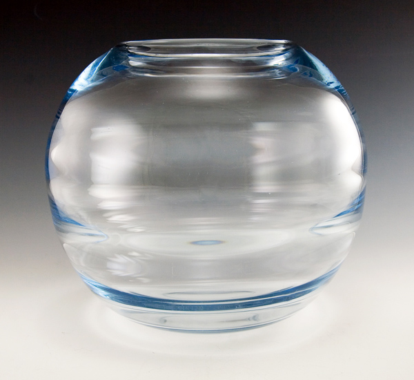 Big Orrefors Crystal Ball Vase Edward Hald 1930's