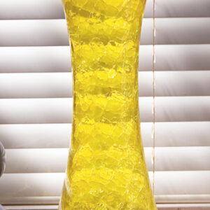 Big Blenko Art Glass Jonquil Crackle Waisted Floor Vase