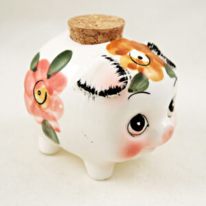 Big Eye Piggy Bank with Hand Painted Decor