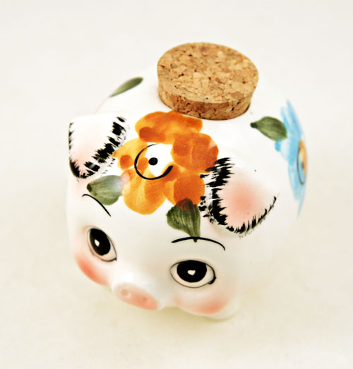 Big Eye Piggy Bank with Hand Painted Decor - Image 2