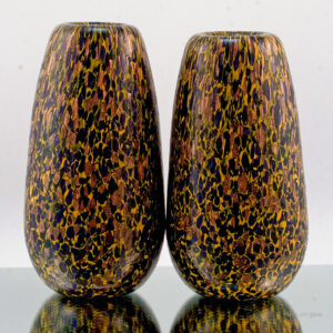 Big Hand Blown Art Glass Vase Set Laminated with Mosaic Murrines
