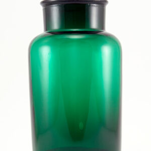 Big Vintage Glass Canister Jar in Emerald Green