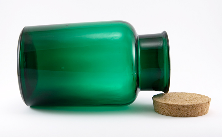 Big Vintage Glass Canister Jar in Emerald Green - Image 3