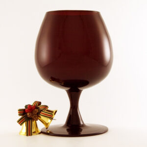 Big Mid-Century Modern Ruby Crystal Goblet Vase