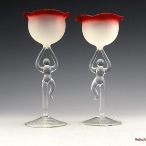Bimini Glass Style Figural Stemmed Cups