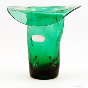 Bischoff Art Glass Dimpled Tall Hat Crackle Vase