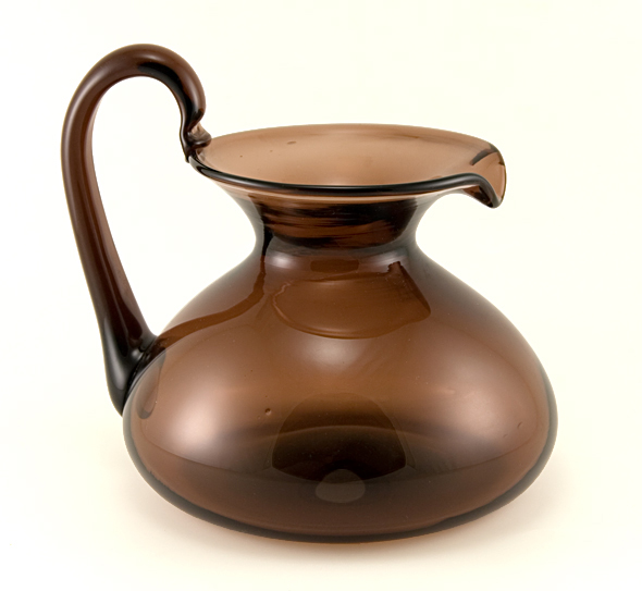 Blenko 1960s Art Glass Pitcher in Muted Plum by Meyers