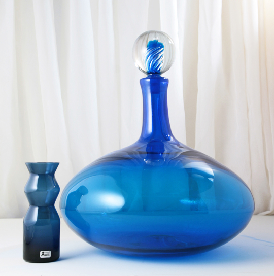 Blenko Art Glass Air Twist Giant Decanter from 1960's