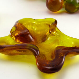 Blenko Amoeba Dish in Hand-Made Amber Art Glass