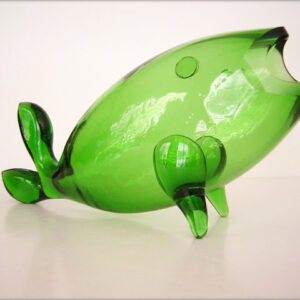 Huge Green Fish Vase by Blenko Art Glass