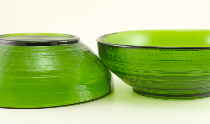 Set of Two Blenko Art Glass Large Handmade Bowls - Image 2