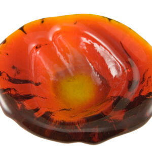 Lava Bowl in Fiery Orange by Blenko Art Glass