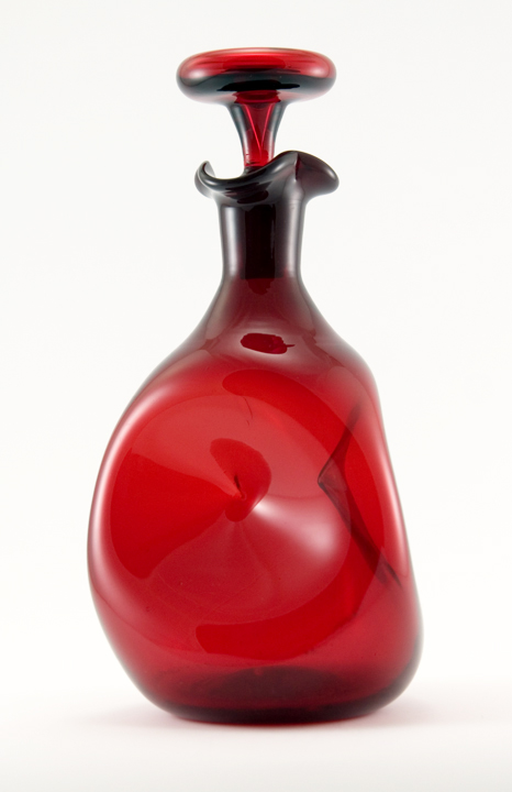 Pinch Decanter in Ruby by Blenko Art Glass - Image 4