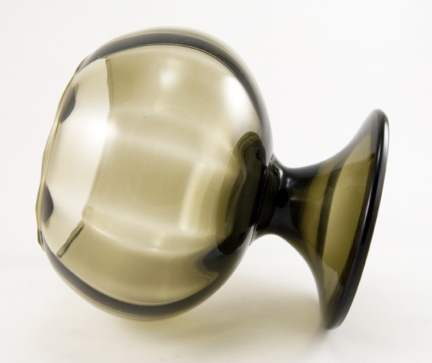 Blown Italian Glass Domed Foot Goblet Vase - Image 2