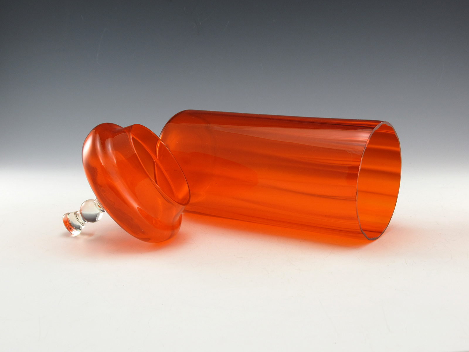 Tall Retro Decor Optic Glass Canister in Tangerine - Image 4