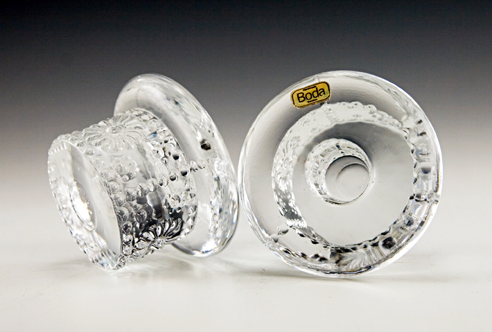 Retro Modern Swedish Crystal Candlestick Holder Boda - Image 2