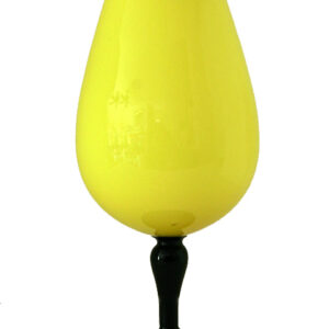 Bohemian Tango Big Black and Yellow Tango Art Glass Goblet Vase