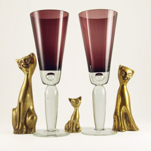 Bubble Trap Amethyst Flute Goblet Set of 2