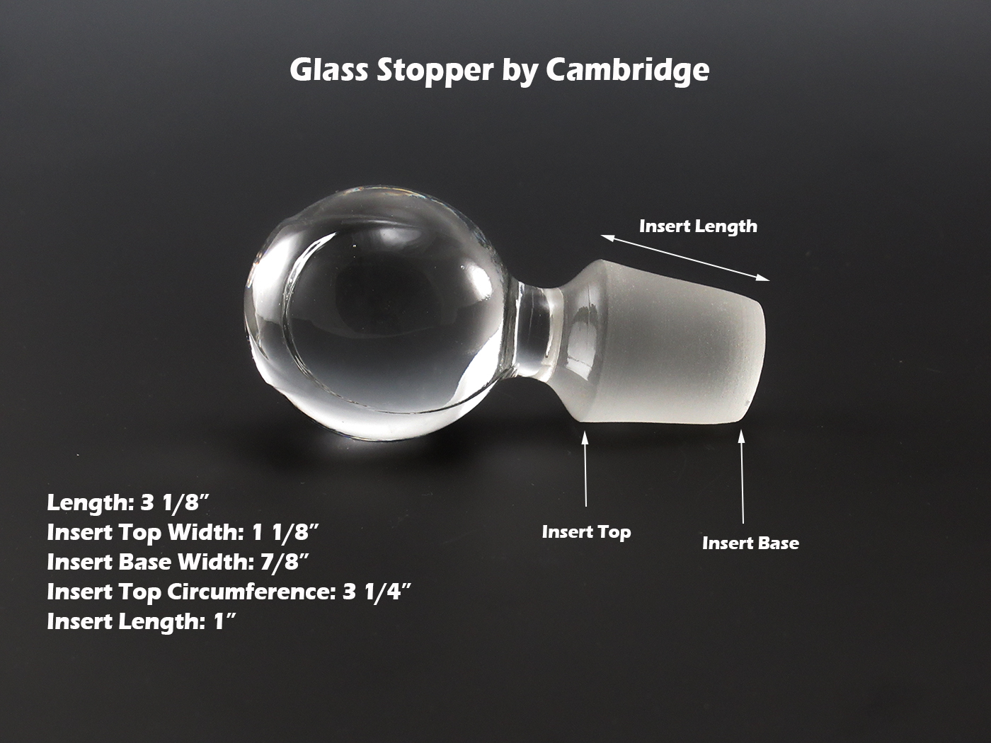 Cambridge Glass Stopper Ball with Square Impression - Image 2