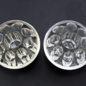 Glass Flower Frogs With Center Candle Holder Two Available