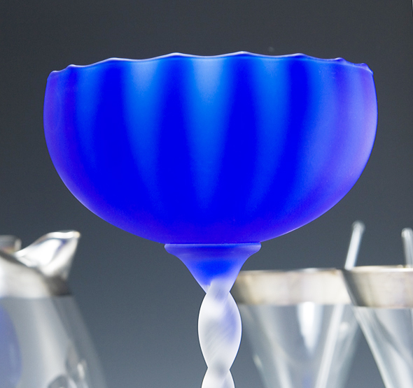 Carlo Moretti Satin Art Glass Goblet Vase